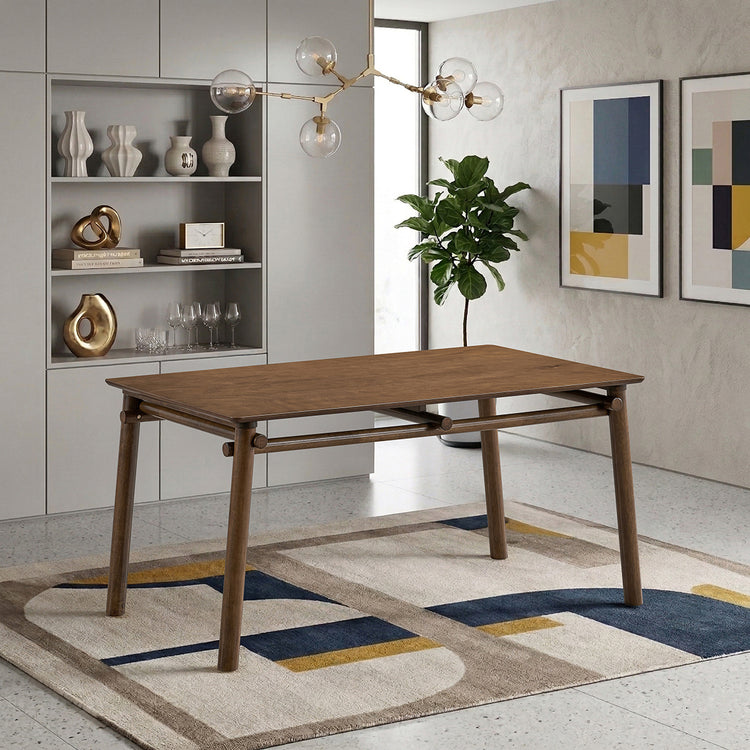 ACTU 58” Mid-Century Modern Dining Table for 4-6, for Small  Spaces