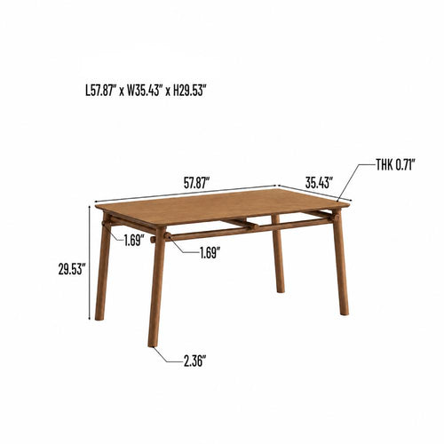 ACTU 58” Mid-Century Modern Dining Table for 4-6, for Small  Spaces