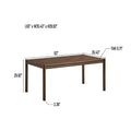 ACTU 63” Modern Rectangular Dining Table for 6, Walnut Finish