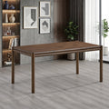 ACTU 63” Modern Rectangular Dining Table for 6, Walnut Finish