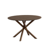 ACTU round dining table set in Walnut finish