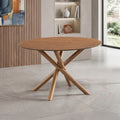 ACTU 47" Round Dining Table for 4, Mid Century Modern Kitchen Table for Small Spaces