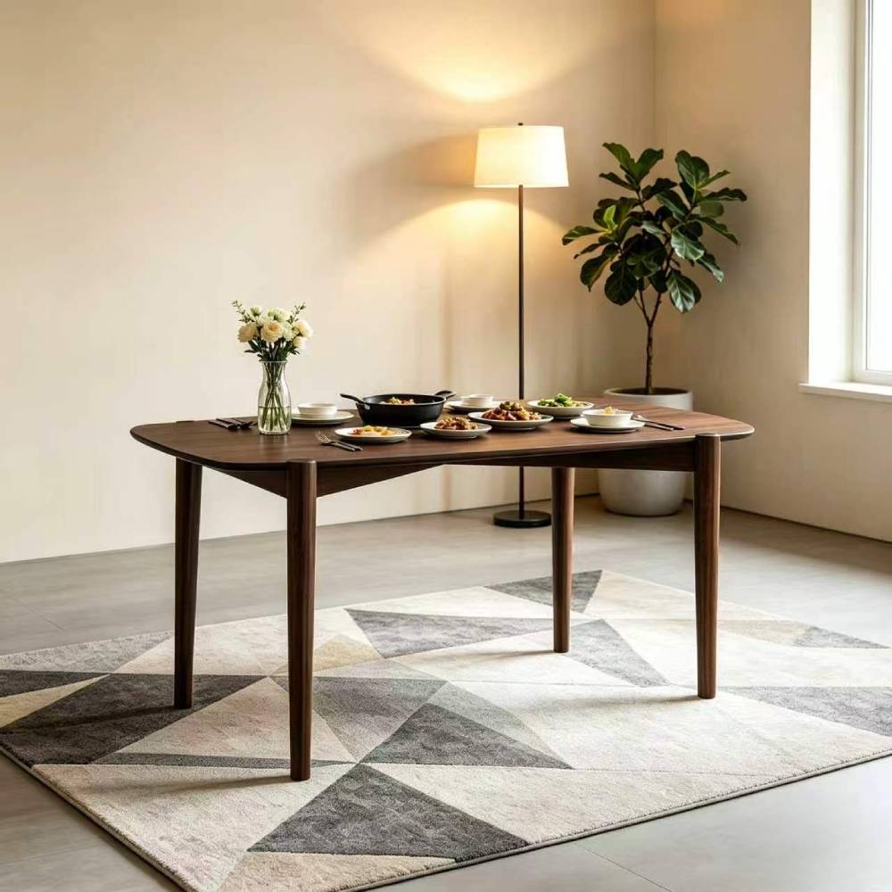 ACTU 58” Mid-Century Modern Dining Table for Small Spaces (Seats 4–6)
