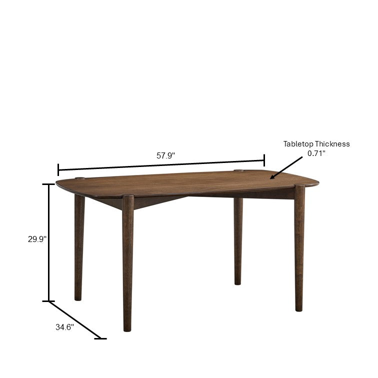 ACTU 58” Mid-Century Modern Dining Table for Small Spaces (Seats 4–6)