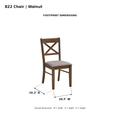 ACTU Cameron 822 Walnut chair photo footprint: 20.5 inches wide and 16.3 inches deep.