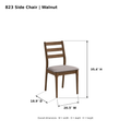 ACTU Emerson 823 Walnut side chair photo dimensions: 20.5 inches wide, 18.9 inches deep and 35.4 inches high.