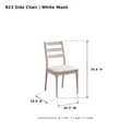 ACTU Emerson 823 White Wash side chair photo dimensions: 20.5 inches wide, 18.9 inches deep and 35.4 inches high.