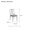 ACTU Madison 828 White Wash chair photo dimensions: 20.3 inches wide, 18.1 inches deep and 36.0 inches high.