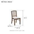 ACTU AU-FDS5F824 Walnut product-photo component dimensions in inches