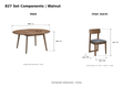 ACTU AU-FDS5F827 Walnut product-photo component dimensions in inches