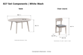 ACTU AU-FDS5F827 White Wash product-photo component dimensions in inches