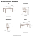 ACTU AU-FDS6F823 White Wash product-photo component dimensions in inches
