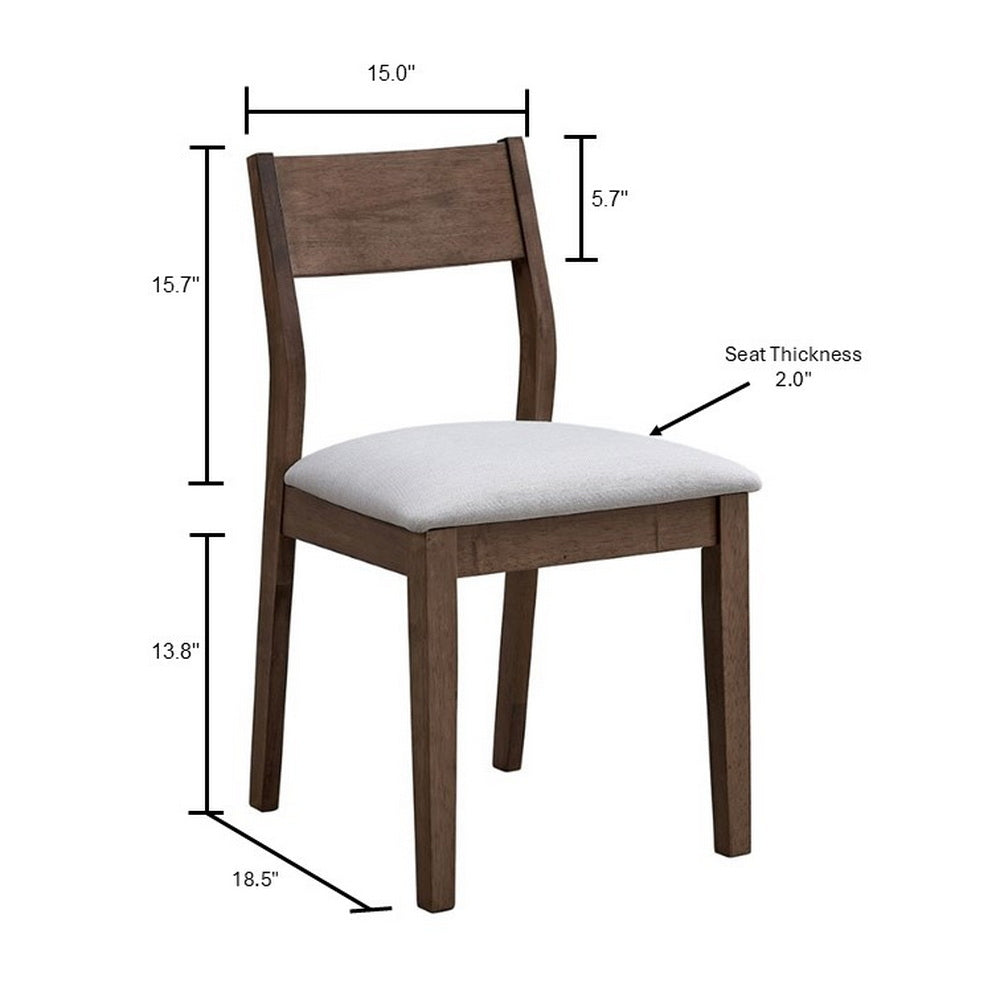 ACTU Mid Century Modern Dining Chairs Set of 2, Upholstered Seat, Walnut Finish