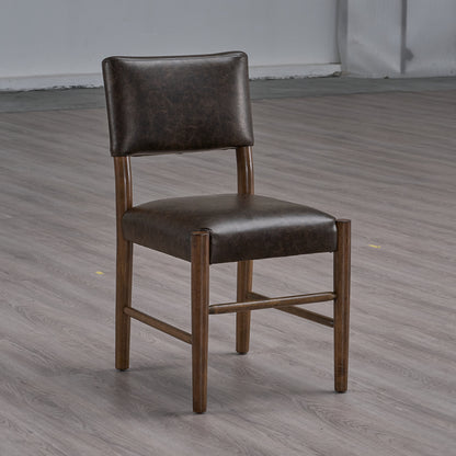 ACTU Mid Century Modern Upholstered Dining Chair,Set of 2, Walnut Finish