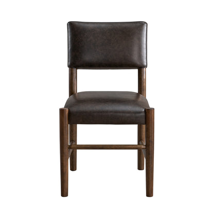ACTU Mid Century Modern Upholstered Dining Chair,Set of 2, Walnut Finish