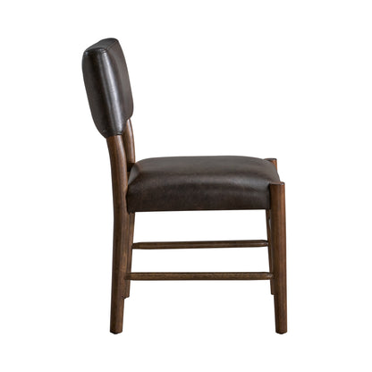 ACTU Mid Century Modern Upholstered Dining Chair,Set of 2, Walnut Finish