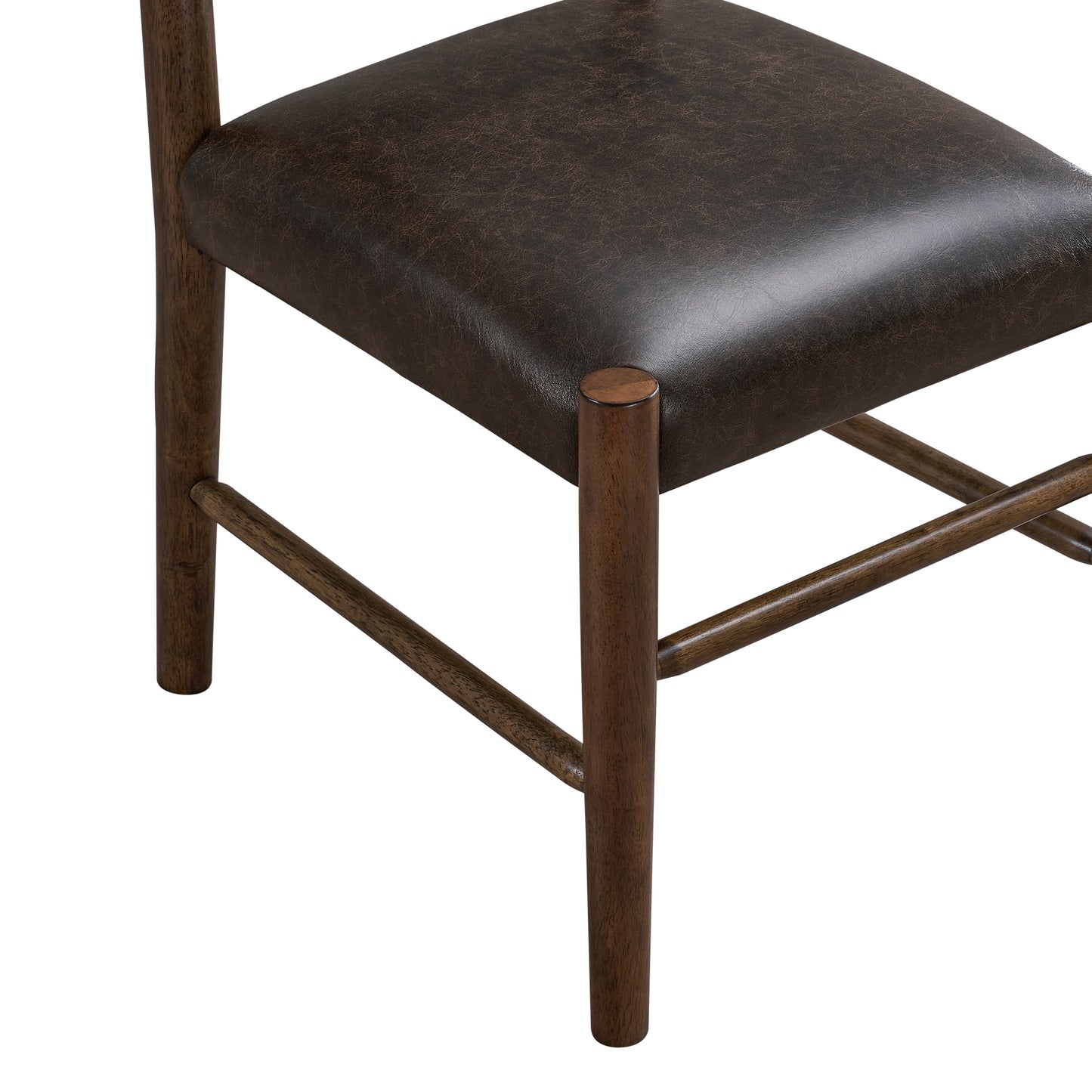 ACTU Mid Century Modern Upholstered Dining Chair,Set of 2, Walnut Finish