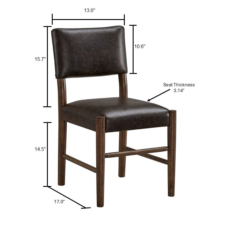 ACTU Mid Century Modern Upholstered Dining Chair,Set of 2, Walnut Finish