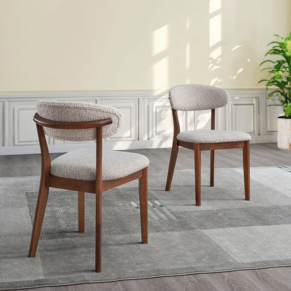 ACTU Wooden Dining Table Set with Upholstered Chairs