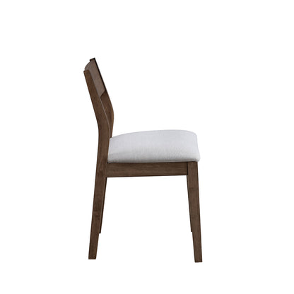 ACTU Mid Century Modern Dining Chairs Set of 2, Upholstered Seat, Walnut Finish