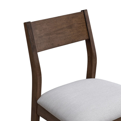 ACTU Mid Century Modern Dining Chairs Set of 2, Upholstered Seat, Walnut Finish