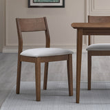 ACTU upholstered dining chairs in Walnut finish