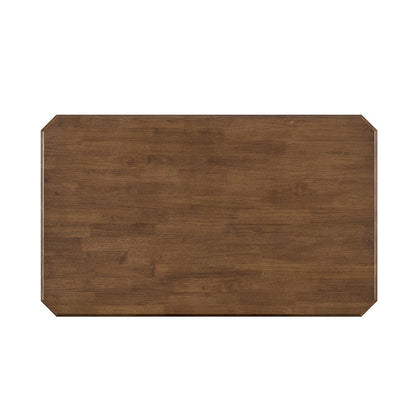 ACTU 59” Solid Wood Mid-Century Modern Dining Table for Small Spaces (Seats 4–6)