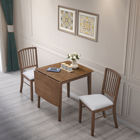 ACTU 47inch Wood Drop-Leaf Foldable Dining Table Set