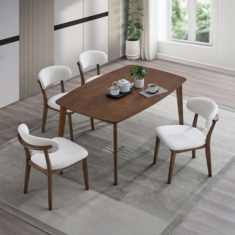 Walnut / Seats 4 (Table + 4 Chairs)