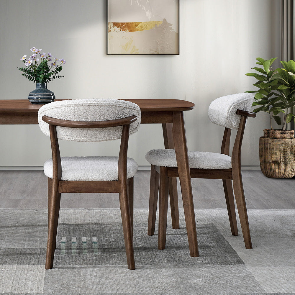 ACTU Wooden Dining Table Set with Upholstered Chairs