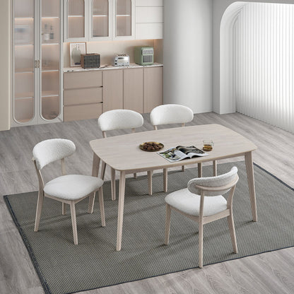 ACTU Wooden Dining Table Set with Upholstered Chairs