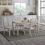 White-Washed / Seats 4 (Table + 4 Chairs)