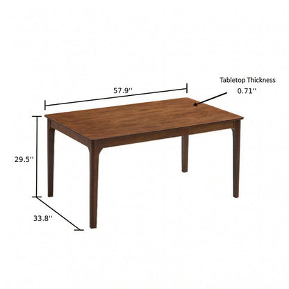 ACTU Dining Table Set for 4–6, Solid Wood Kitchen Table with Upholstered Chairs