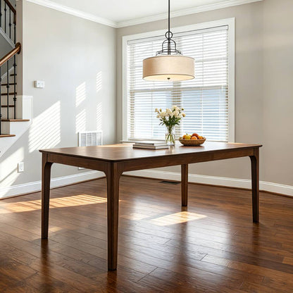ACTU Farmhouse Dining Table for 4–6 (Solid Wood Frame)