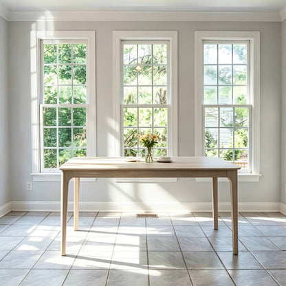 ACTU Farmhouse Dining Table for 4–6 (Solid Wood Frame)