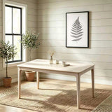 ACTU farmhouse dining table in White-Washed finish