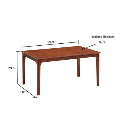 ACTU Dining Table Set for 4–6, Solid Wood Kitchen Table with Upholstered Chairs