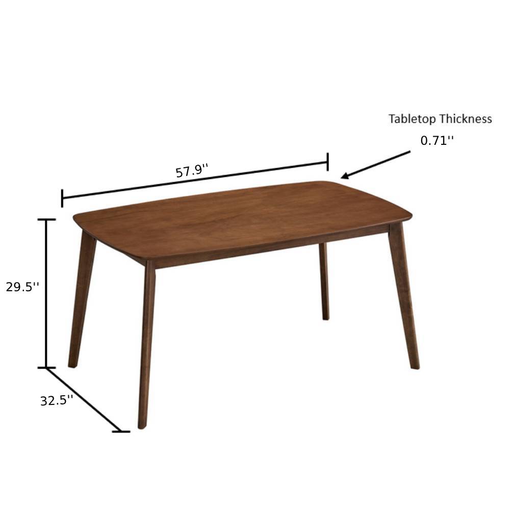 ACTU Wooden Dining Table Set with Upholstered Chairs