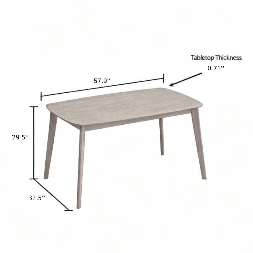 ACTU Wooden Dining Table Set with Upholstered Chairs