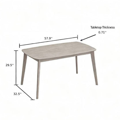 ACTU Wooden Dining Table Set with Upholstered Chairs