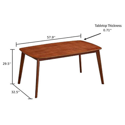 ACTU Wooden Dining Table Set with Upholstered Chairs