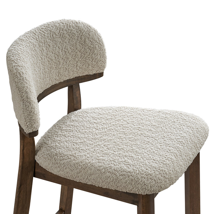 ACTU Ascend 819 and 820 shared Walnut upholstered seat and curved backrest close-up