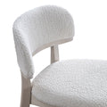 ACTU Ascend 819 and 820 shared White Wash upholstery and curved front backrest close-up