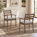 ACTU 823 Dining Armchairs; Walnut; pair lifestyle view