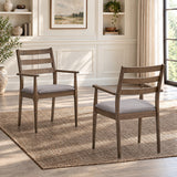 ACTU 823 Dining Armchairs; Walnut; pair lifestyle view