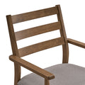 ACTU 823 Dining Armchairs; Walnut; close-up of ladder back and armrest