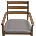 ACTU 823 Dining Armchairs; Walnut; front close-up of upholstered seat and armrests