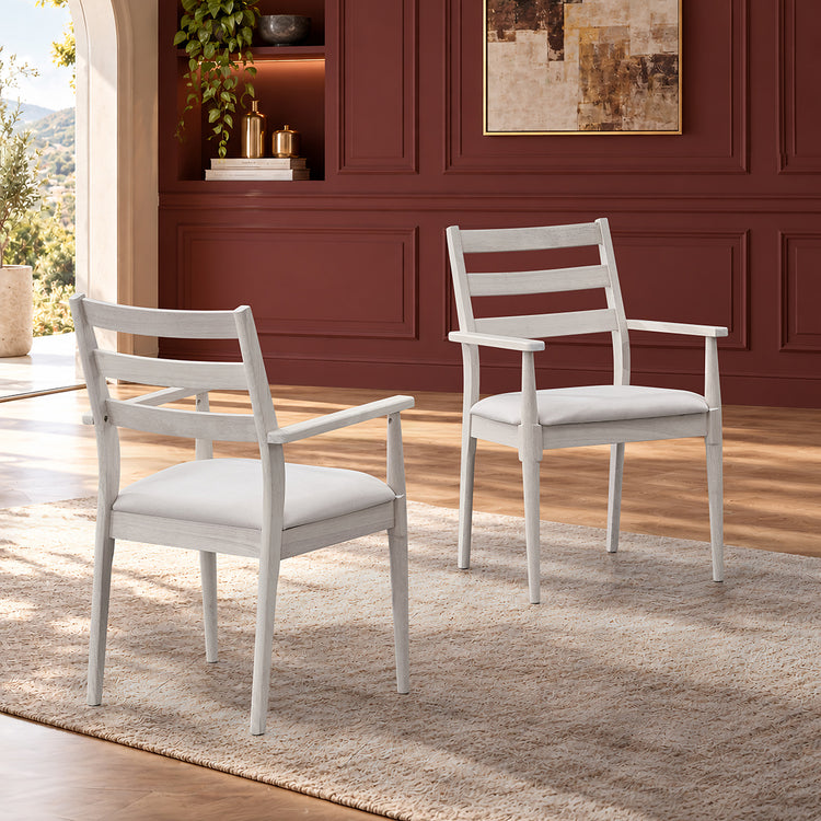 ACTU 823 Dining Armchairs; White Wash; pair lifestyle view