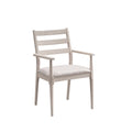 ACTU 823 Dining Armchairs; White Wash; single chair with ladder back, armrests and upholstered seat