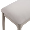 ACTU 823 Dining Bench; White Wash; close-up of light upholstery texture and rounded seat corner